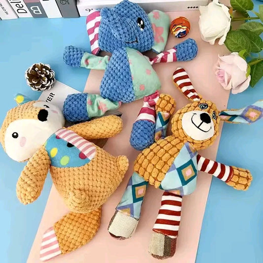 Plush Patchwork Animal Dog Toy