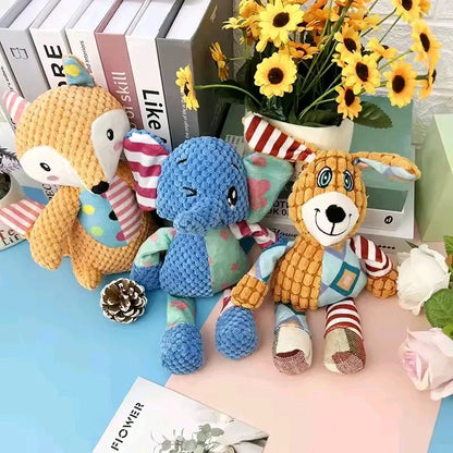 Plush Patchwork Animal Dog Toy