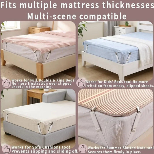 Adjustable Bed Sheet Clips (Set of 4)