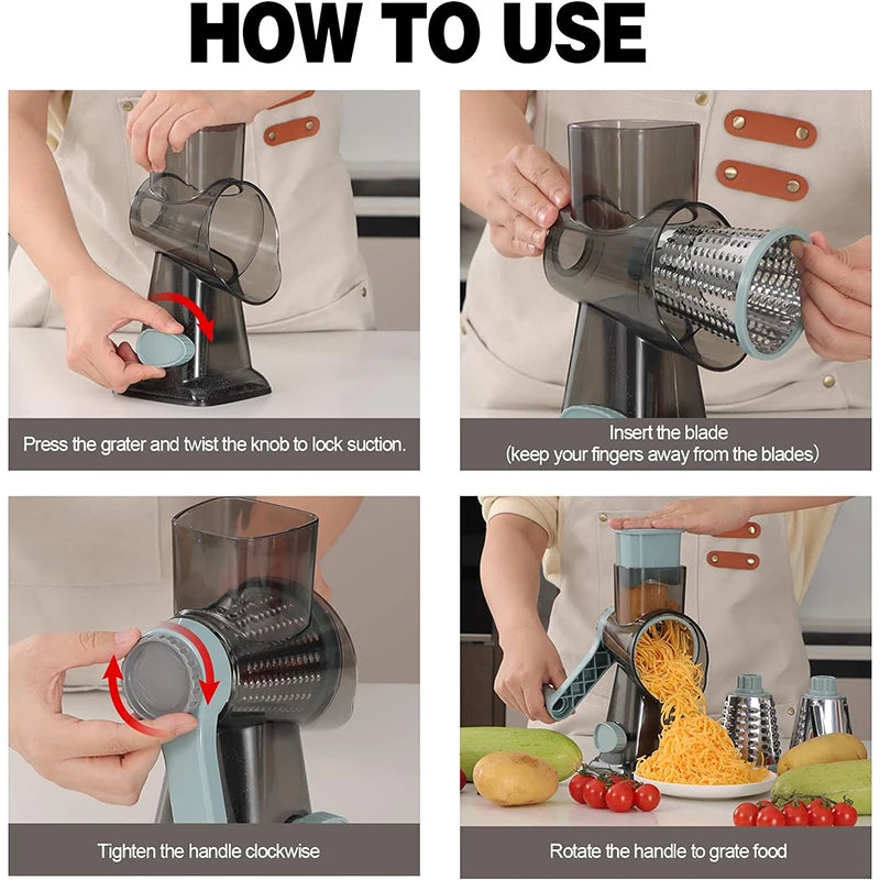 LMETJMA 3-in-1 Rotary Grater
